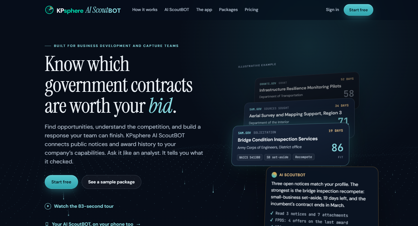 KPsphere AI ScoutBOT: know which government contracts are worth your bid